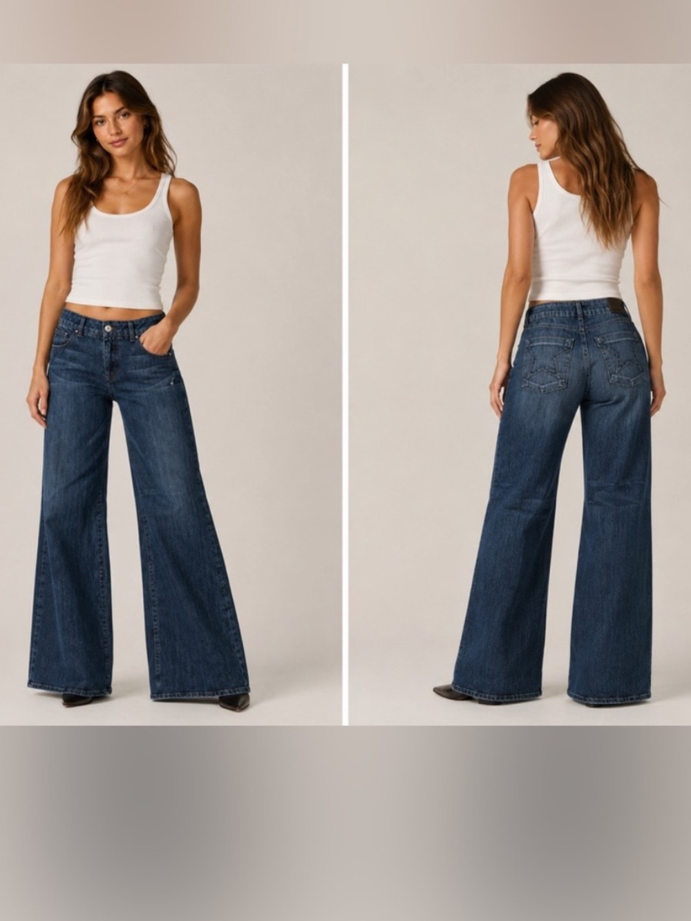 People's Liberation Dark Blue Wide-Leg Jeans-size 27